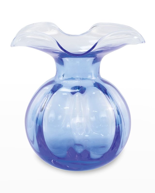 HIbiscus Glass Cobalt Medium Fluted Vase